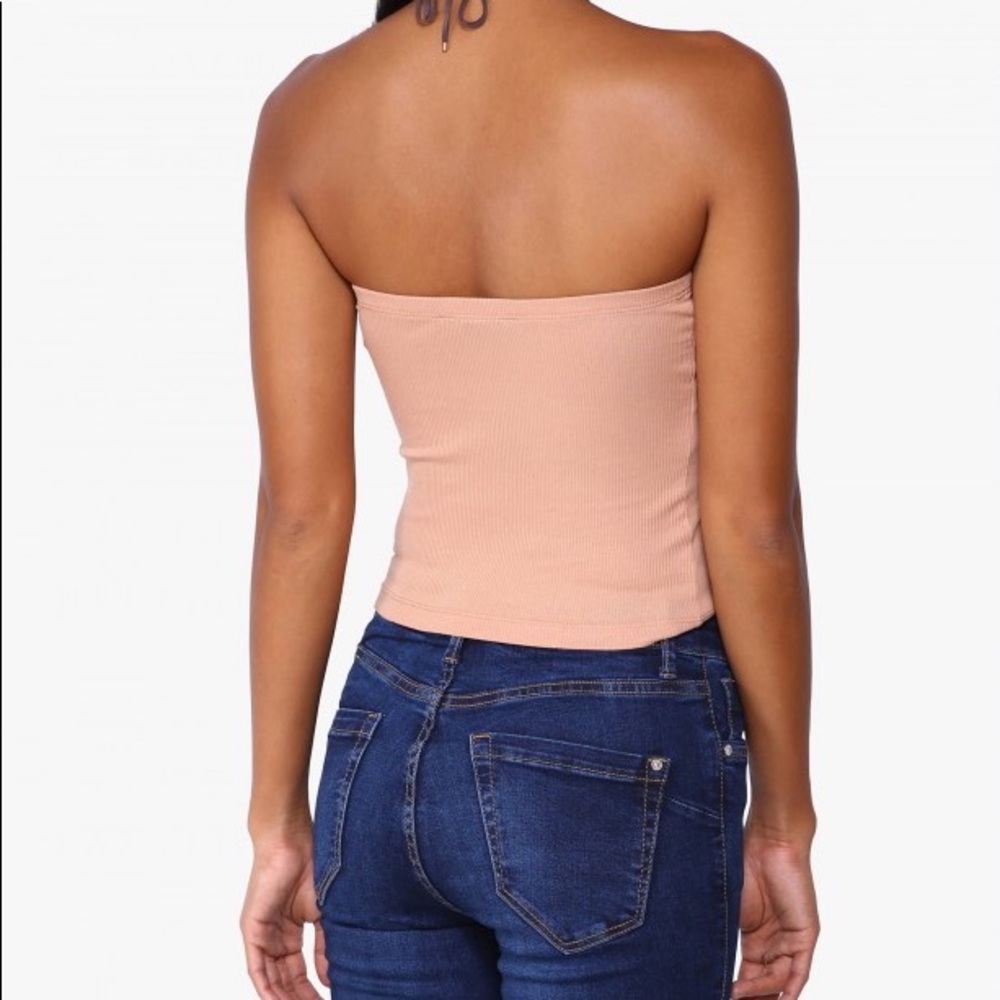 Apricot Ribbed Tube Top - Picture 2 of 2
